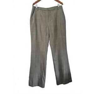 Chaps Ladies Black White Herringbone Pattern High Waist Dress Pant Lined  Flat